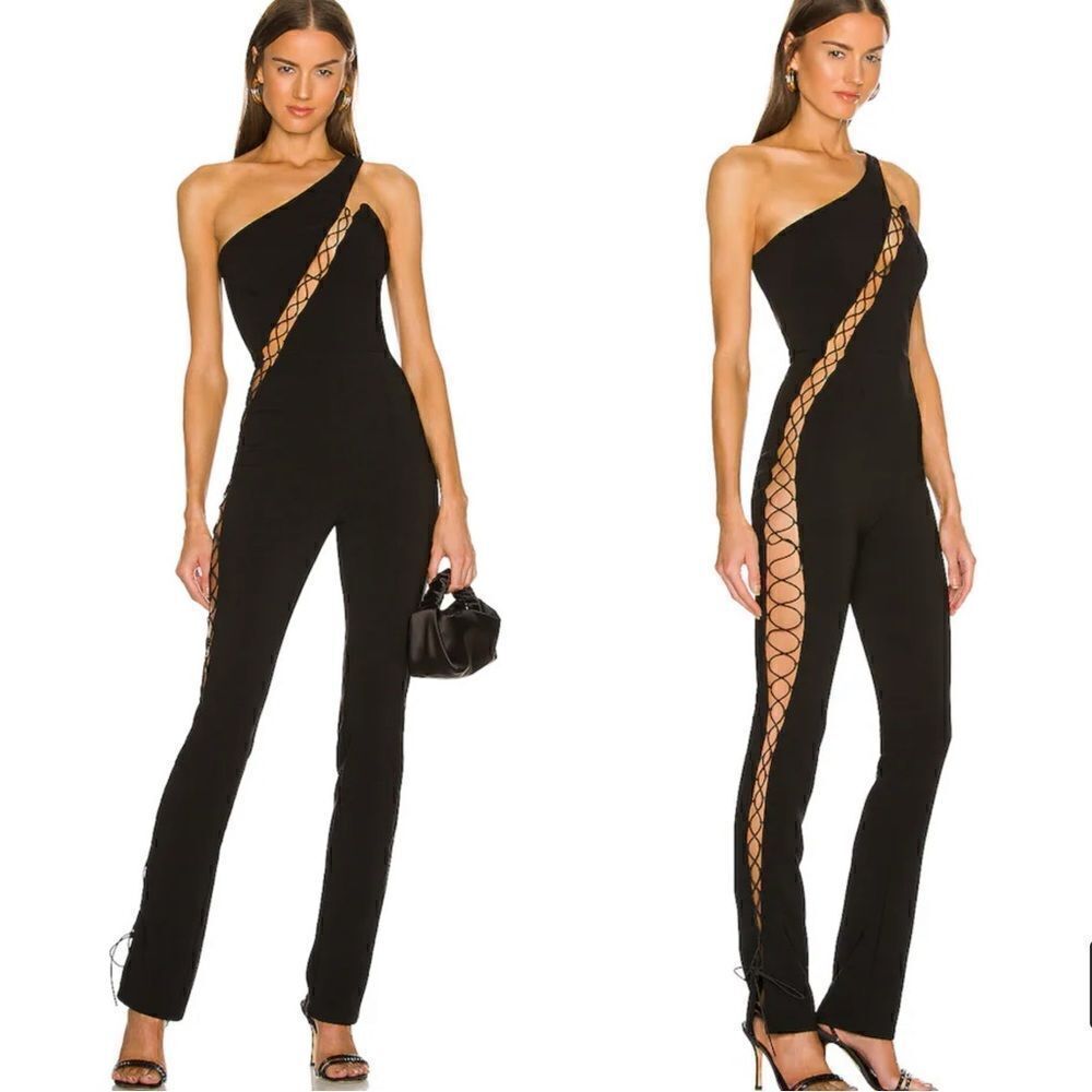REVOLVE Black One-Shoulder Jumpsuit